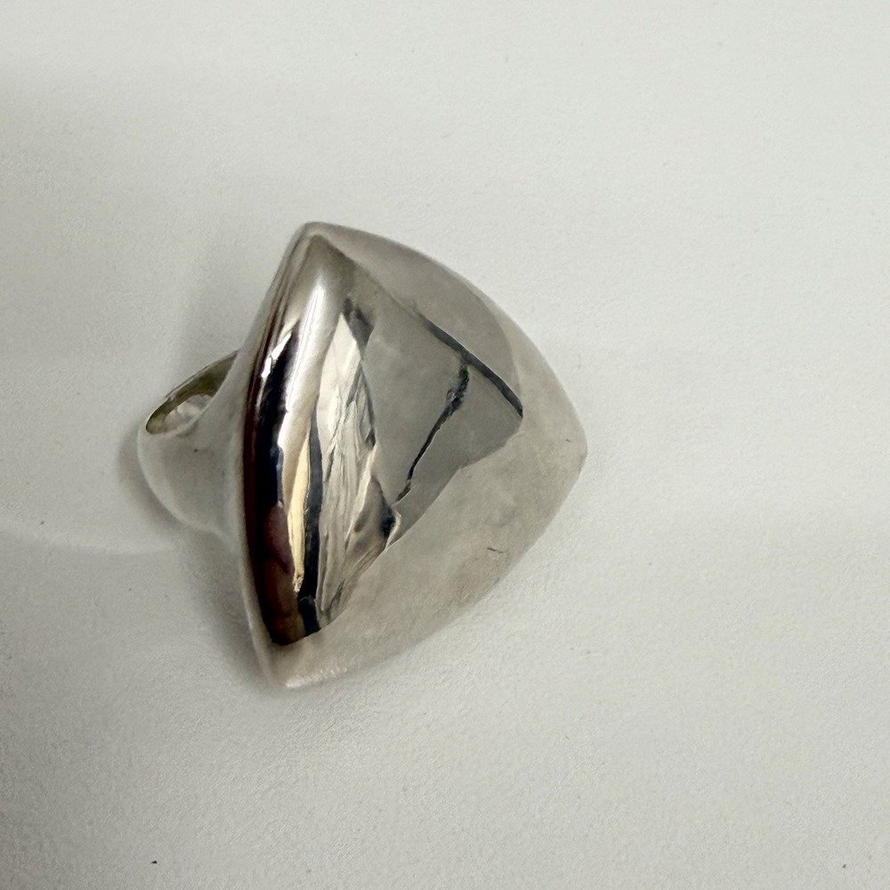 Sterling PAJ Prime Art & Jewel Ring Modernist Triangle Design 9 Grams Size 7 1/4 - Picture 5 of 12